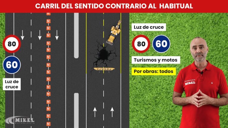 carril habilitado en sentido contrario al habitual