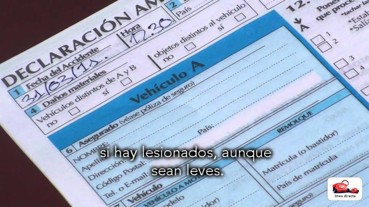 como rellenar parte amistoso de accidente