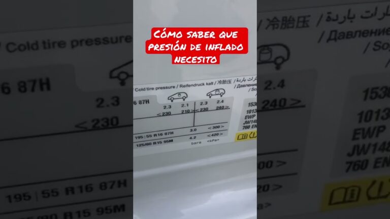 cuando está lloviendo qué presión deben tener los neumáticos