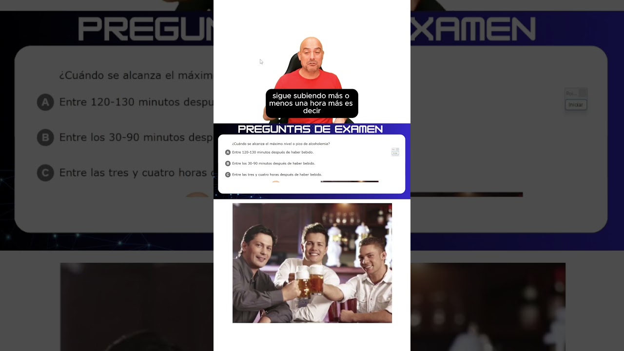 cuando se alcanza el máximo nivel o pico de alcoholemia