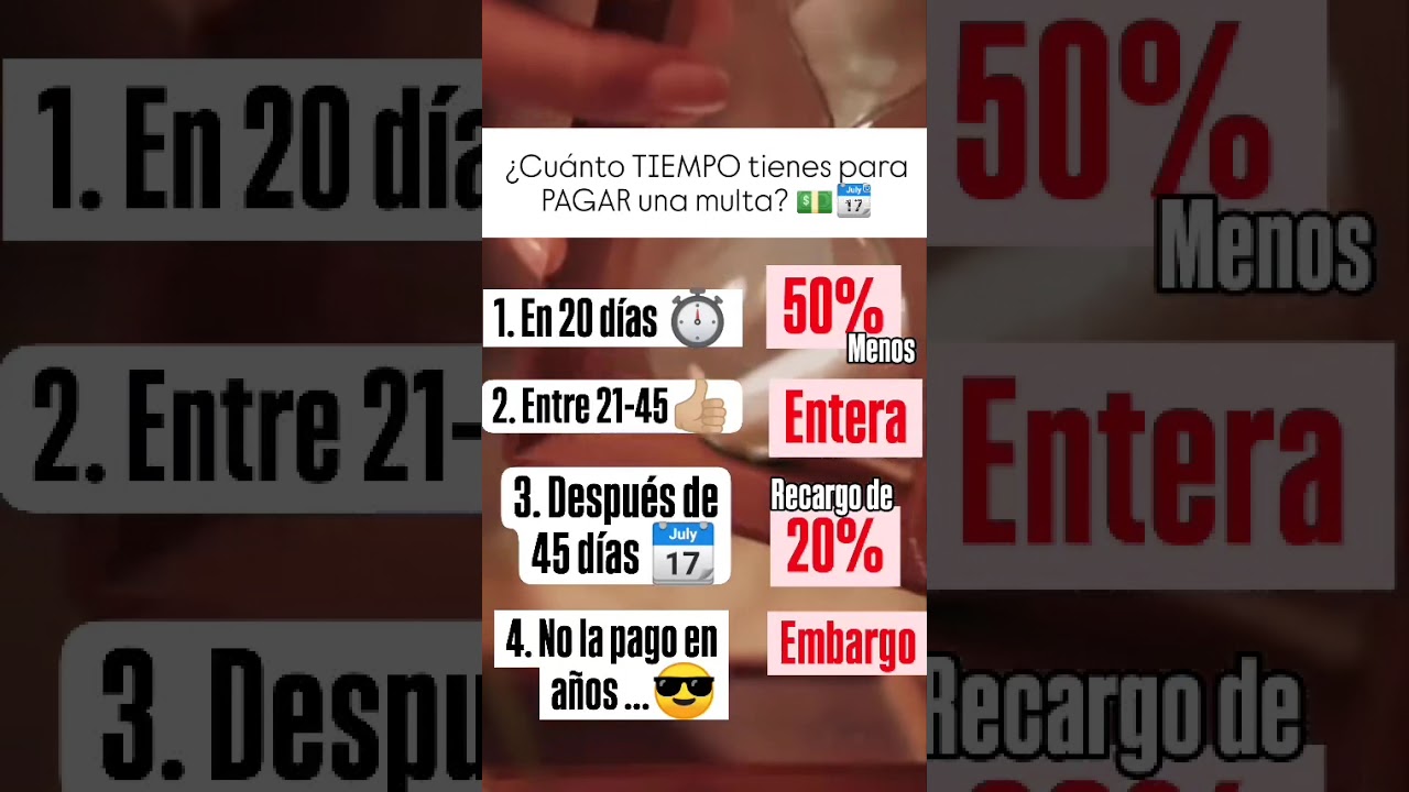 cuanto tiempo tengo para pagar una multa