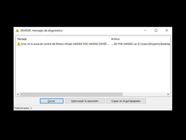 error en la suma de control