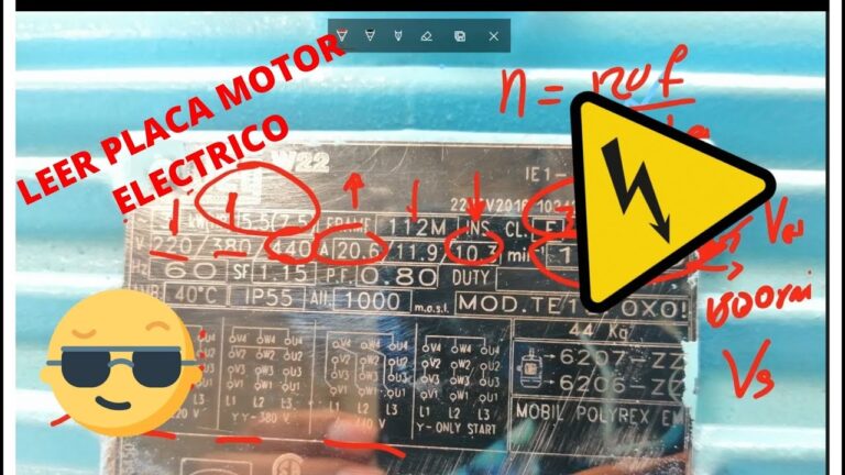 placa de caracteristicas de un motor