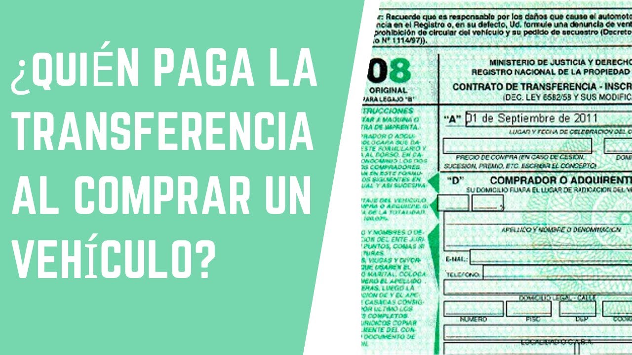 quien paga la transferencia de un vehículo